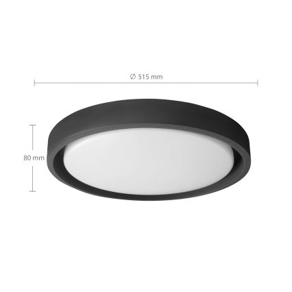 Brilagi - Dimbare LED-plafondlamp MATTEO, 60 W, 230 V, 3000–6500 K, Ø 51,5 cm, zwart, incl. afstandsbediening