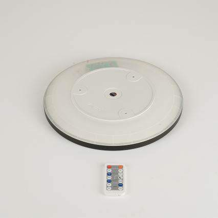 Brilagi - LED dimbare lamp met bewegings- en schemersensor ULTRA SLIM LED/18W/230V Ø 30 cm + afstandsbediening