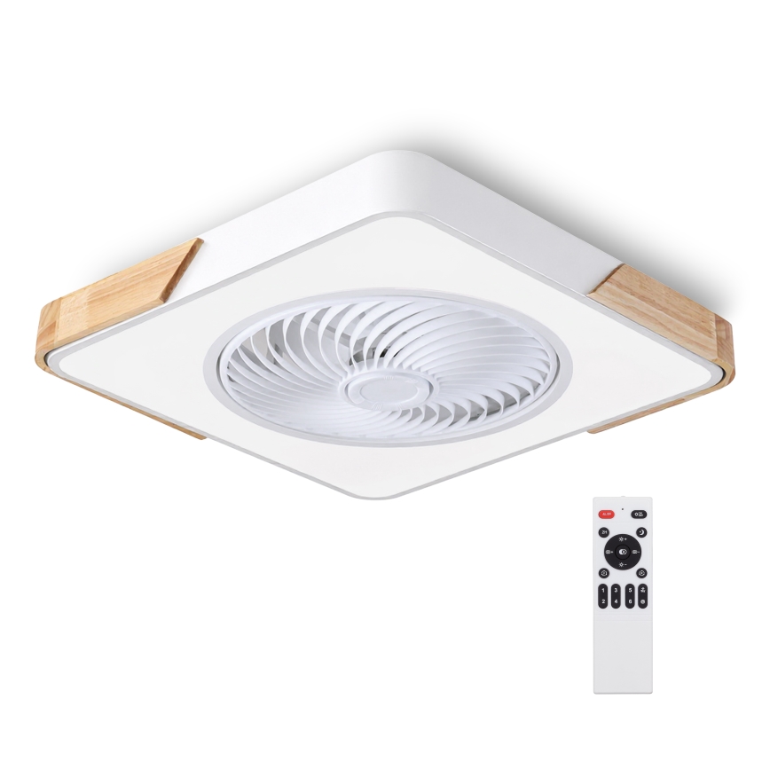 Brilagi - LED dimbaar plafondlamp met ventilator LED/30W/230V 3000-6500K wit/eik + afstandsbediening