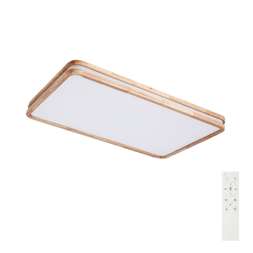 Brilagi - Dimbare LED-plafondlamp MOLINA SQUARE LED/128W/230V 3000-6000K eiken 90x60 cm + afstandsbediening