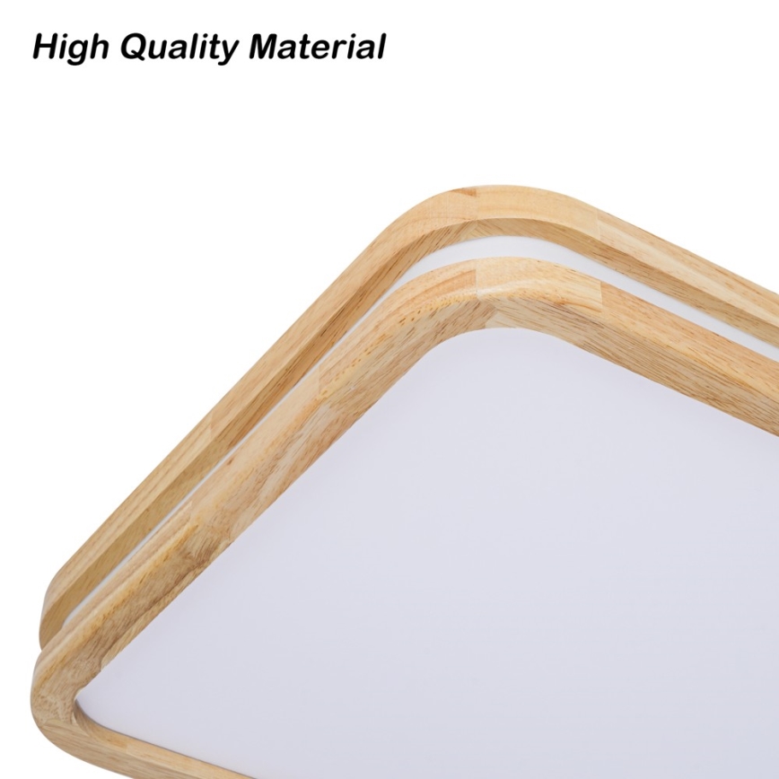 Brilagi - Dimbare LED-plafondlamp MOLINA SQUARE LED/128W/230V 3000-6000K eiken 90x60 cm + afstandsbediening