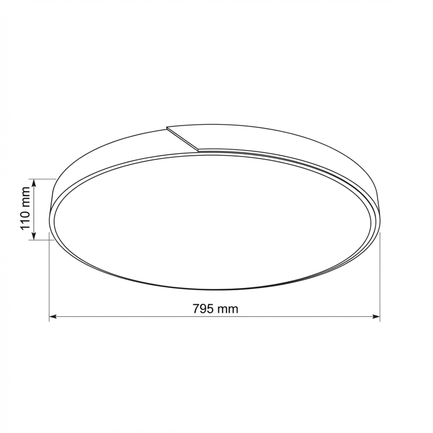 Brilagi - LED-dimbare plafondlamp PILANA LED/72W/230V 3000-6500K eik/zwart Ø 80 cm + afstandsbediening