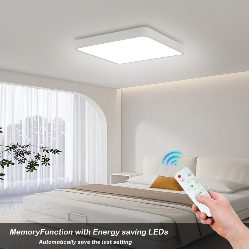 Brilagi - LED dimbare plafondlamp POOL LED/48W/230V 3000-6000K 50x50 cm wit + afstandsbediening