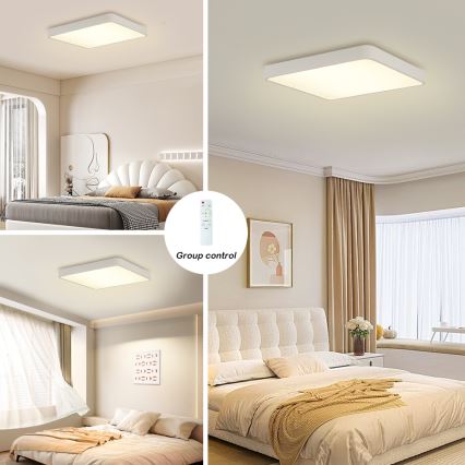 Brilagi - LED dimbare plafondlamp POOL LED/48W/230V 3000-6000K 50x50 cm wit + afstandsbediening