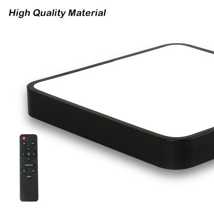 Brilagi - LED dimbare plafondlamp POOL LED/48W/230V 3000-6000K 50x50 cm zwart + afstandsbediening