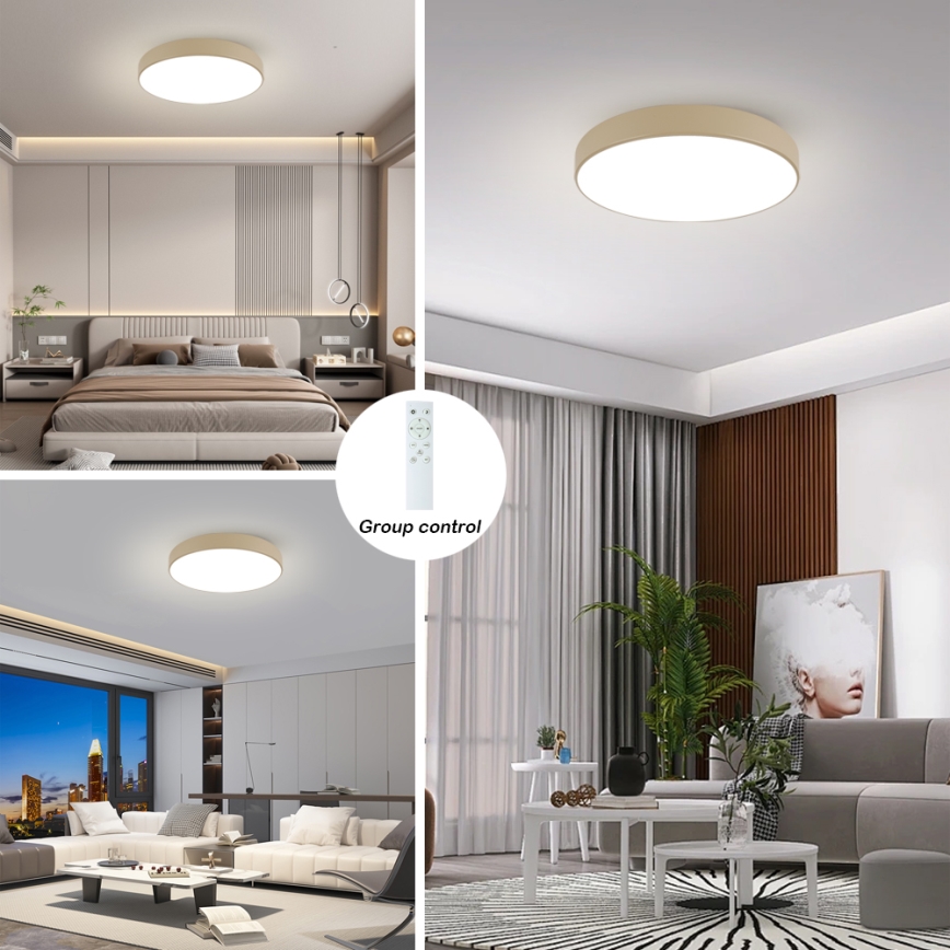 Brilagi - LED dimbare plafondlamp POOL SMART LED/100W/230V 3000-6000K 80 cm beige Wi-Fi Tuya + afstandsbediening