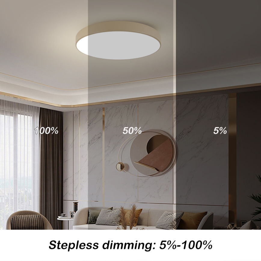 Brilagi - LED dimbare plafondlamp POOL SMART LED/100W/230V 3000-6000K 80 cm beige Wi-Fi Tuya + afstandsbediening