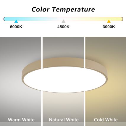 Brilagi - Dimbare LED-plafondlamp POOL SMART LED/100W/230V 3000-6000K 80 cm beige Wi-Fi Tuya + afstandsbediening