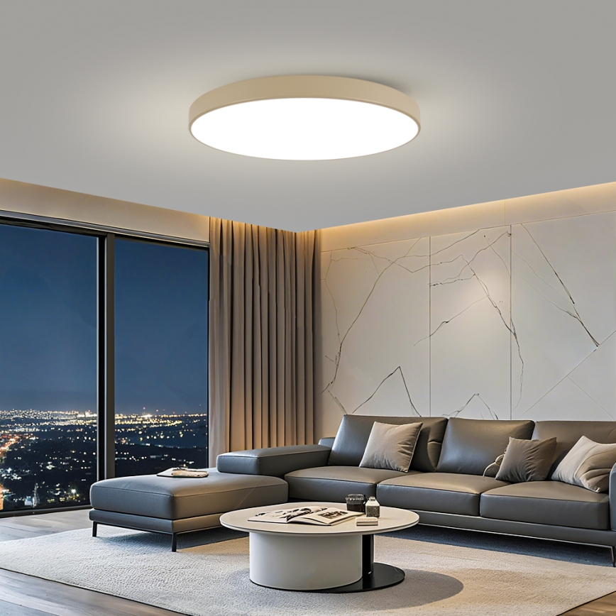 Brilagi - LED dimbare plafondlamp POOL SMART LED/128W/230V 3000-6000K 100 cm beige Wi-Fi Tuya + afstandsbediening