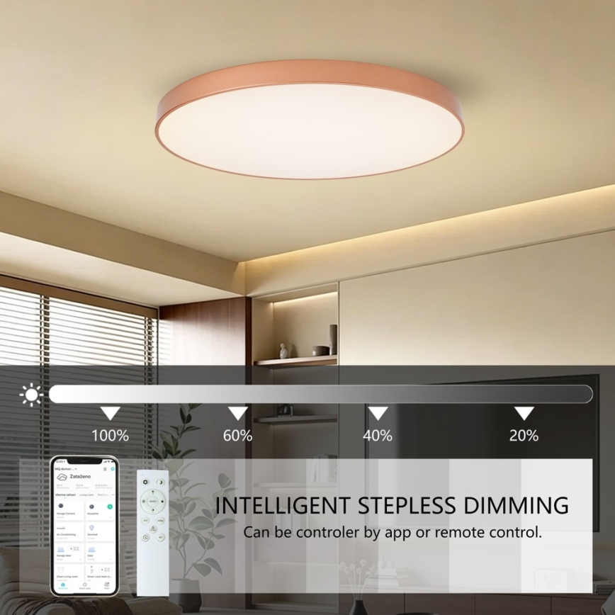 BRILAGI - Dimbare LED-plafondlamp POOL SMART LED/128W/230V 100 cm 3000-6000K Wi-Fi Tuya bronskleurig + met afstandsbediening