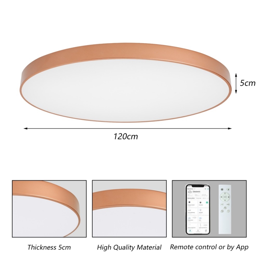 BRILAGI - Dimbare LED-plafondlamp POOL SMART LED/180W/230V 3000-6000K 120 cm bronskleurig Wi-Fi Tuya + afstandsbediening