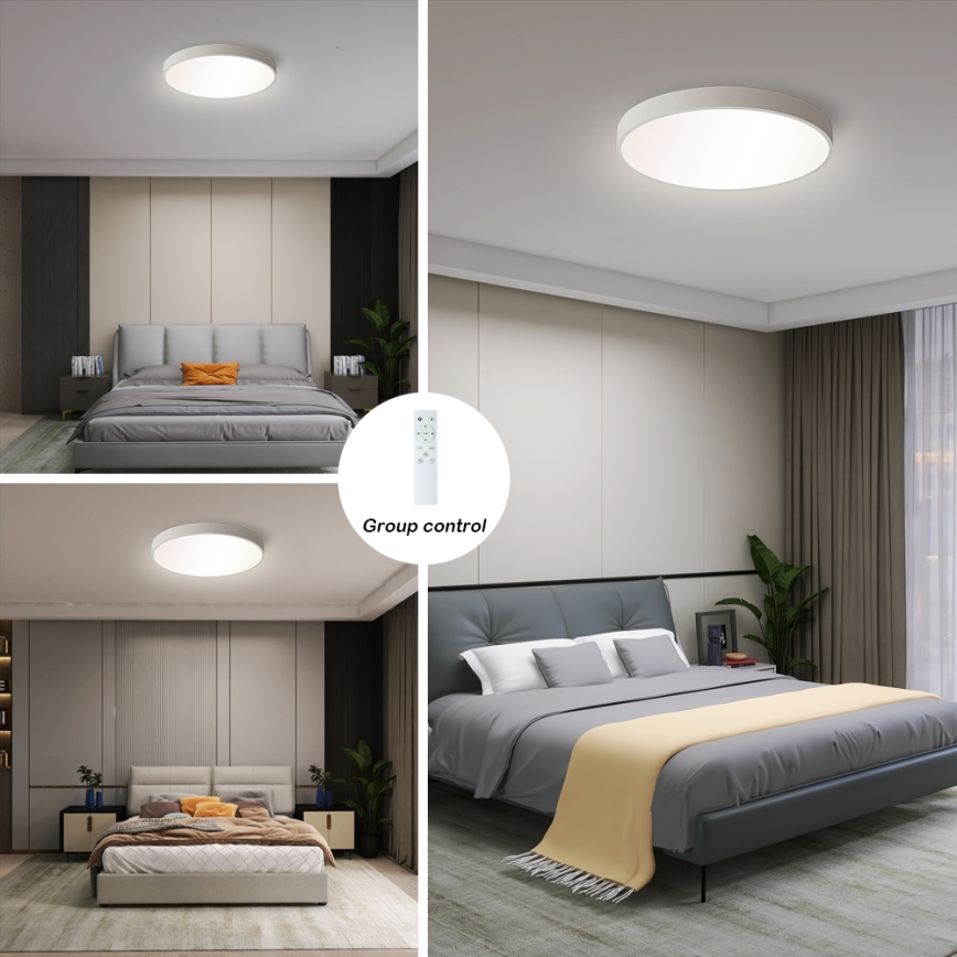 Brilagi - Dimbare LED-plafondlamp POOL SMART LED/48W/230V 40 cm 3000-6000K Wi-Fi Tuya + afstandsbediening wit