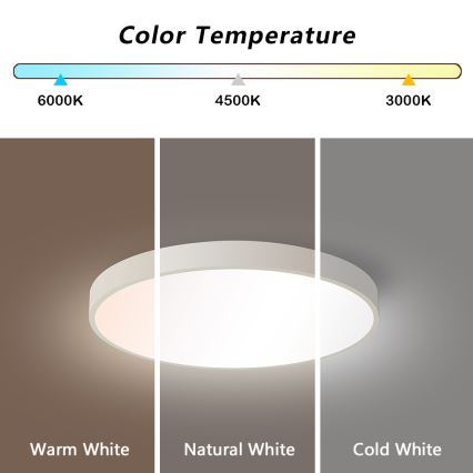 Brilagi - Dimbare LED-plafondlamp POOL SMART LED/48W/230V 40 cm 3000-6000K Wi-Fi Tuya + afstandsbediening wit