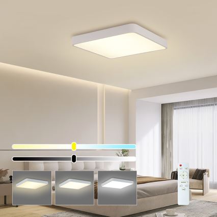 Brilagi - LED dimbare plafondlamp POOL SQUARE LED/48W/230V 3000-6000K 50x50 cm wit + afstandsbediening