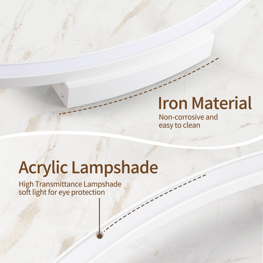 Brilagi - LED-dimbare plafondlamp PORTOFINO LED/60W/230V 3000-6000K Ø 80 cm wit + afstandsbediening