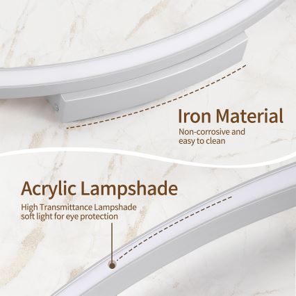 Brilagi - Dimbare LED-plafondlamp PORTOFINO LED/60W/230V 3000-6000K Ø 80 cm zilver + afstandsbediening