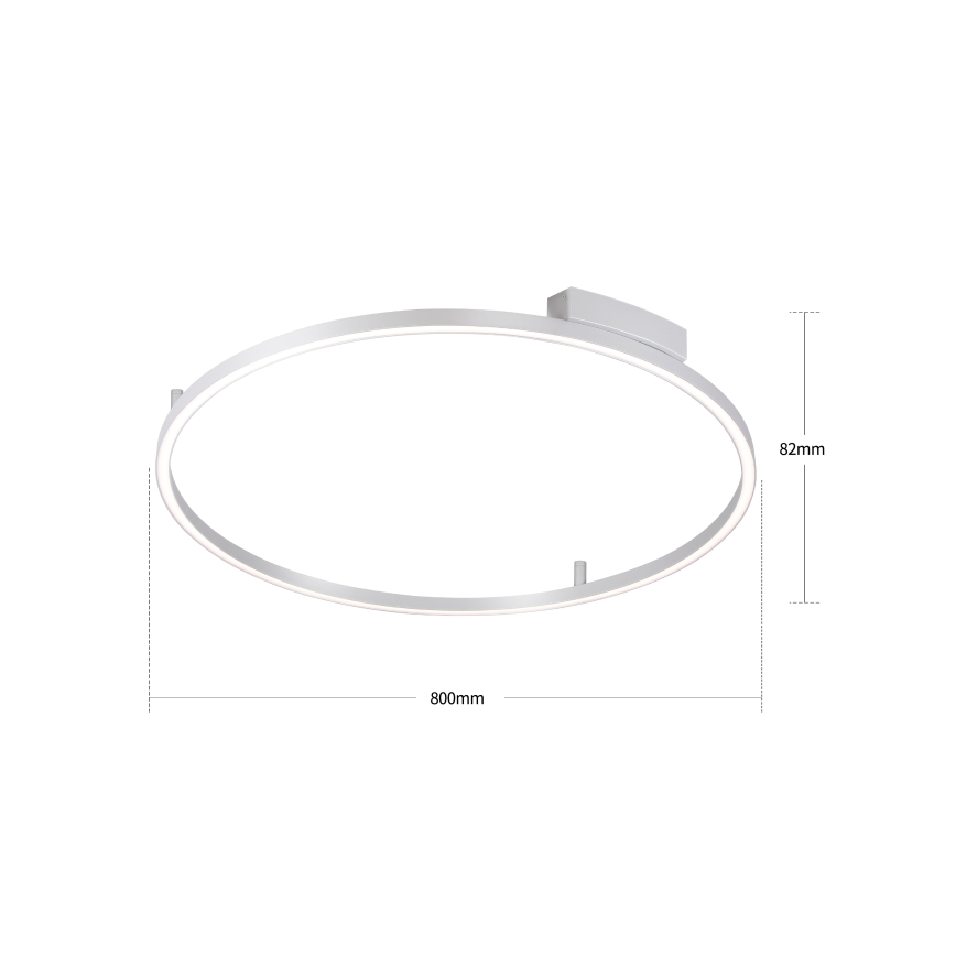 Brilagi - Dimbare LED-plafondlamp PORTOFINO LED/60W/230V 3000-6000K Ø 80 cm zilver + afstandsbediening