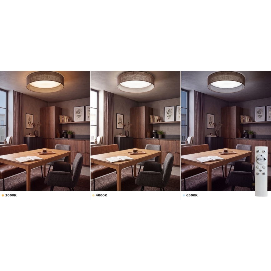 BRILAGI - dimbare LED-plafondlamp VELVET SMART VARI LED/24W/230V 3000-6500K Ø 45 cm bruin + afstandsbediening
