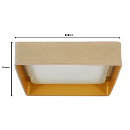 Brilagi - Dimbare LED-plafondlamp VELVET SQUARE SMART LED/36W/230V 60x60 cm 2700-6500K Wi-Fi Tuya + afstandsbediening beige