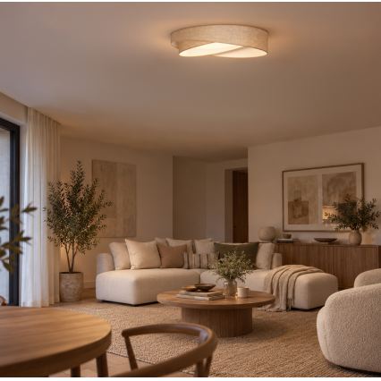 BRILAGI - LED dimbare plafondlamp VELVET TWIST LED/36W/230V 3000-6000K Ø 65 cm Wi-Fi Tuya Beacon beige + afstandsbediening