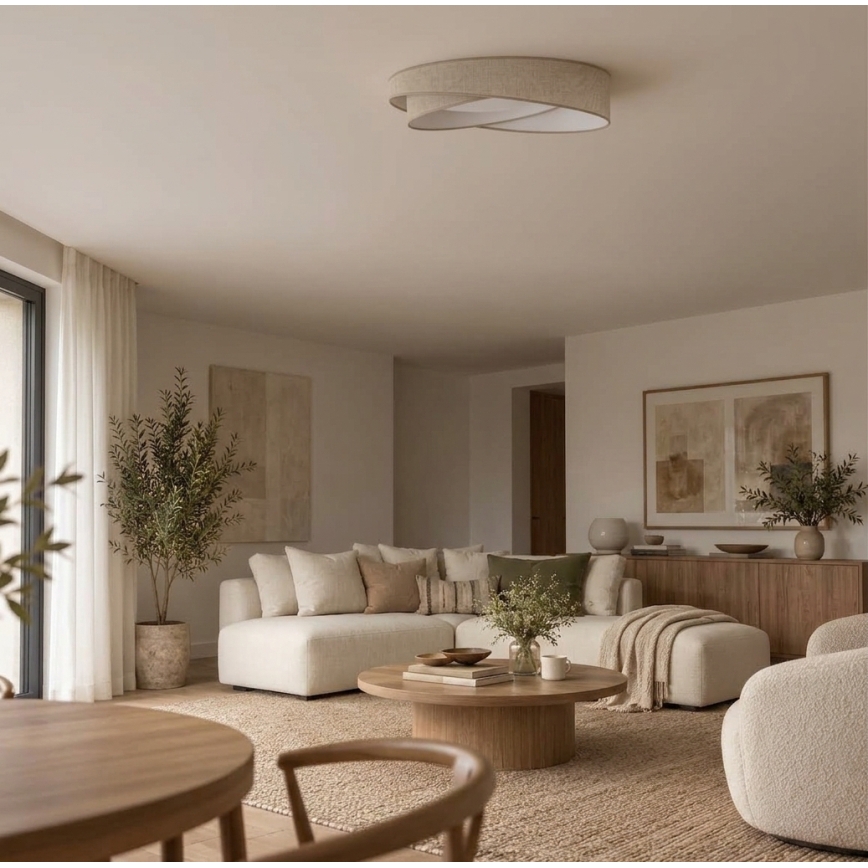 BRILAGI - LED dimbare plafondlamp VELVET TWIST LED/36W/230V 3000-6000K Ø 65 cm Wi-Fi Tuya Beacon beige + afstandsbediening