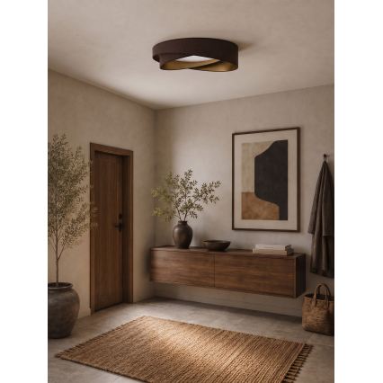 BRILAGI - LED Dimbaar plafondlamp VELVET TWIST LED/36W/230V 3000-6000K Ø 65 cm Wi-Fi Tuya Beacon bruin/goud + afstandsbediening