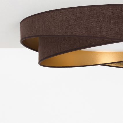 BRILAGI - LED Dimbaar plafondlamp VELVET TWIST LED/36W/230V 3000-6000K Ø 65 cm Wi-Fi Tuya Beacon bruin/goud + afstandsbediening