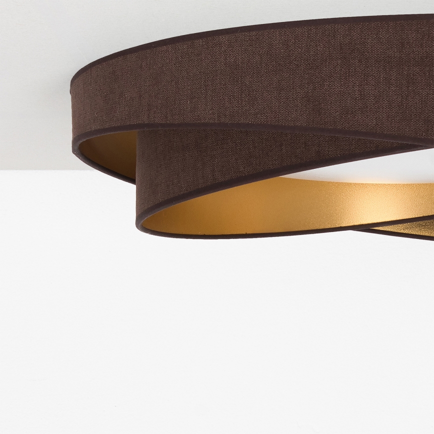BRILAGI - LED Dimbaar plafondlamp VELVET TWIST LED/36W/230V 3000-6000K Ø 65 cm Wi-Fi Tuya Beacon bruin/goud + afstandsbediening
