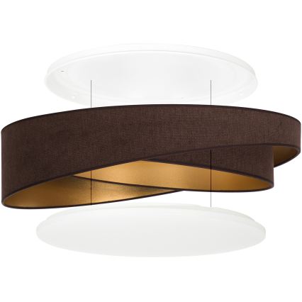 BRILAGI - LED Dimbaar plafondlamp VELVET TWIST LED/36W/230V 3000-6000K Ø 65 cm Wi-Fi Tuya Beacon bruin/goud + afstandsbediening