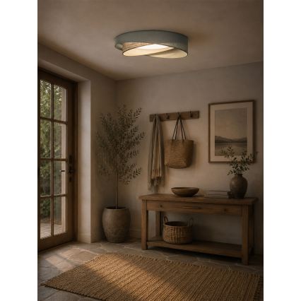 BRILAGI - Dimbare LED-plafondlamp VELVET TWIST LED/36W/230V 3000-6000K Ø 65 cm Wi-Fi Tuya Beacon groen/beige + afstandsbediening