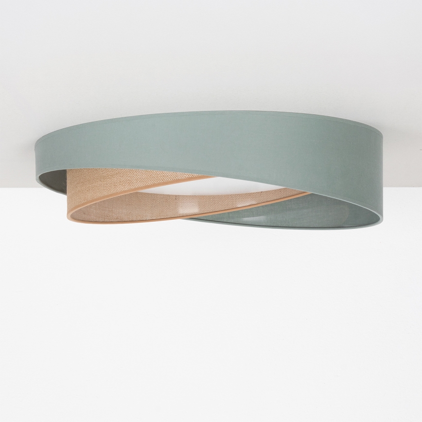 BRILAGI - Dimbare LED-plafondlamp VELVET TWIST LED/36W/230V 3000-6000K Ø 65 cm Wi-Fi Tuya Beacon groen/beige + afstandsbediening