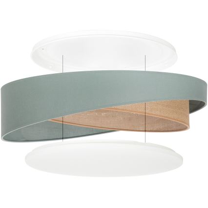 BRILAGI - Dimbare LED-plafondlamp VELVET TWIST LED/36W/230V 3000-6000K Ø 65 cm Wi-Fi Tuya Beacon groen/beige + afstandsbediening