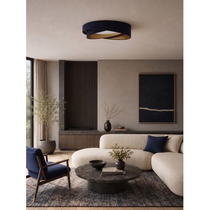 BRILAGI - dimbare LED-plafondlamp VELVET TWIST LED/36W/230V 3000-6000K Ø 65 cm Wi-Fi Tuya Beacon blauw/goud + afstandsbediening