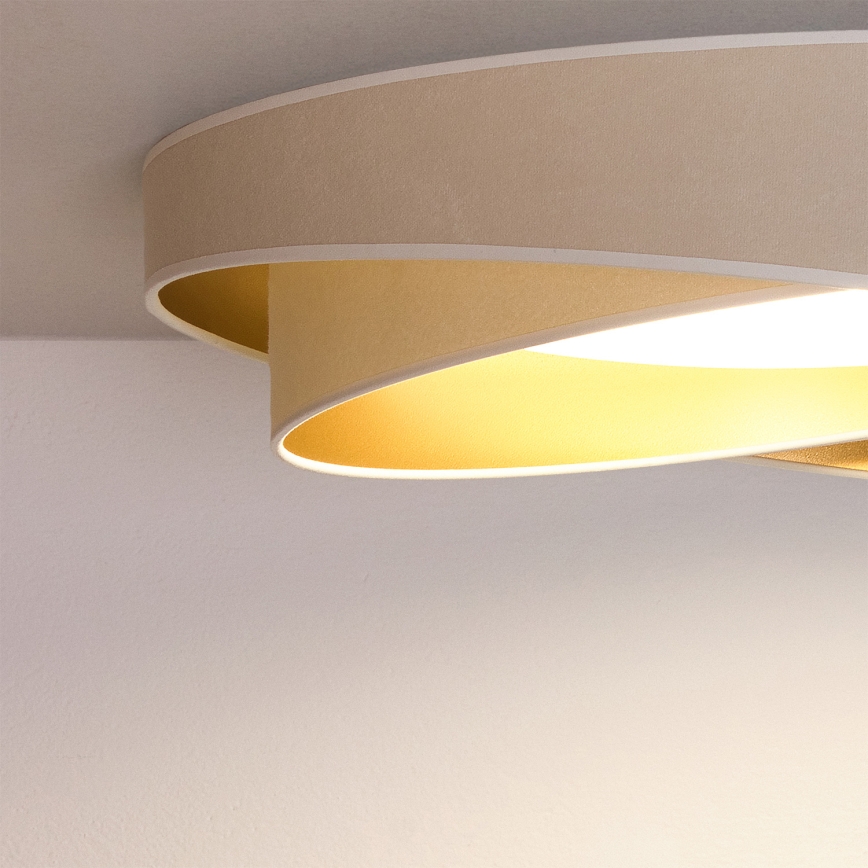 BRILAGI - Dimbare plafondlamp VELVET TWIST LED/36W/230V 3000-6000K Ø 65 cm Wi-Fi Tuya Beacon wit/goud + afstandsbediening