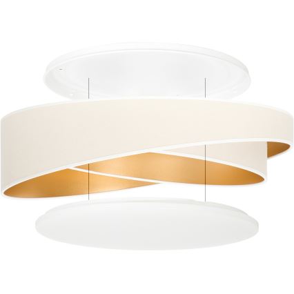BRILAGI - Dimbare plafondlamp VELVET TWIST LED/36W/230V 3000-6000K Ø 65 cm Wi-Fi Tuya Beacon wit/goud + afstandsbediening
