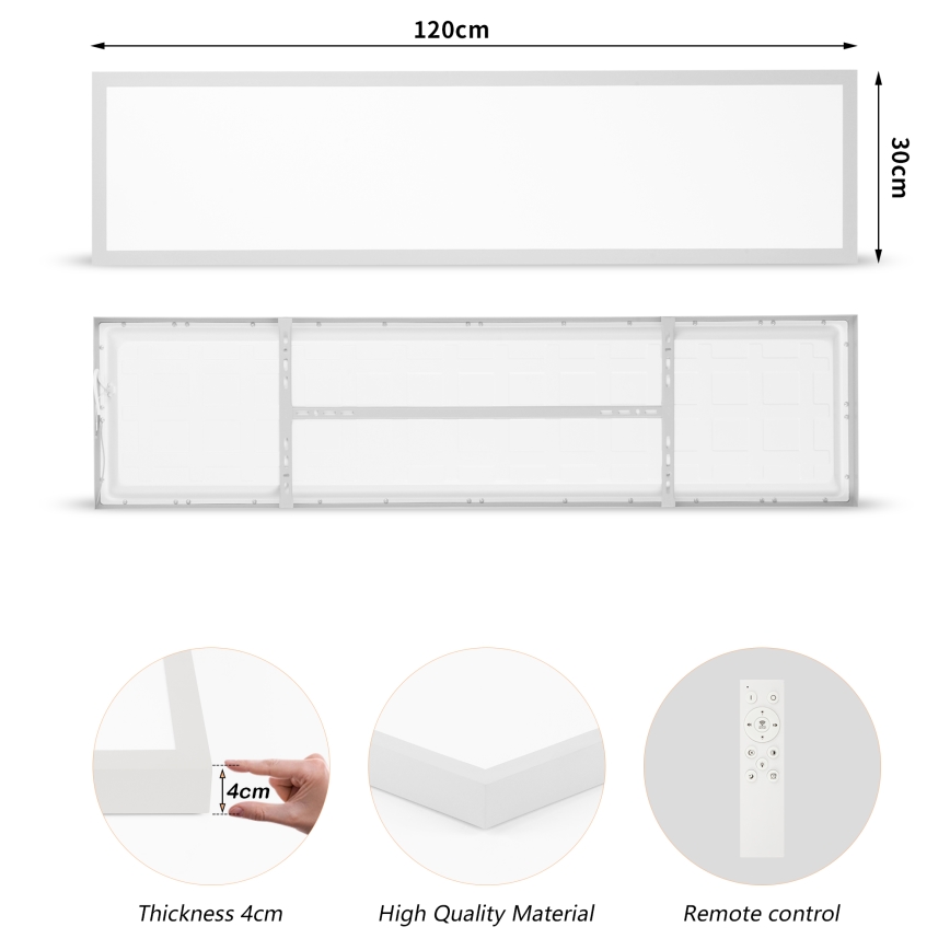 Brilagi - LED dimbare plafondlamp voor de badkamer FRAME SMART LED/50W/230V 120x30 cm 3000-6000K IP44 zilver + afstandsbediening
