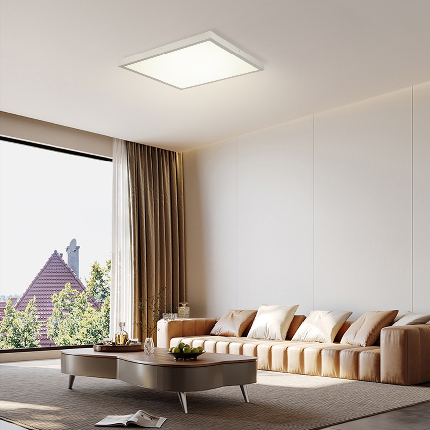 Brilagi - LED dimbare badkamerplafondlamp FRAME SMART LED/50W/230V 60x60 cm 3000-6000K IP44 zilverkleurig + afstandsbediening