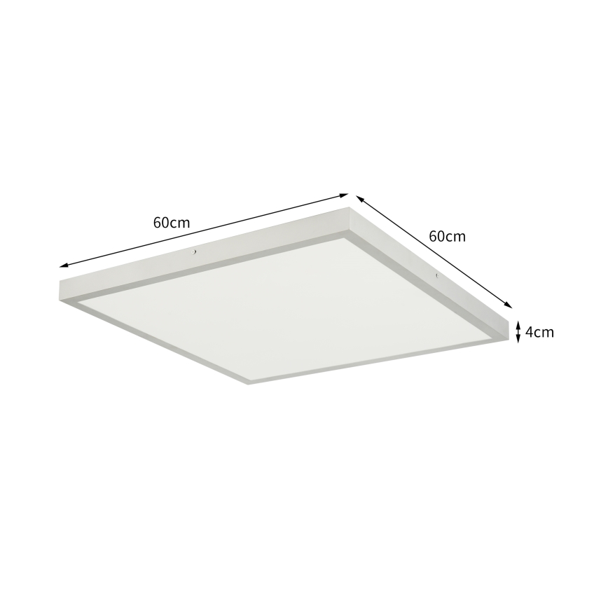Brilagi - LED dimbare badkamerplafondlamp FRAME SMART LED/50W/230V 60x60 cm 3000-6000K IP44 zilverkleurig + afstandsbediening