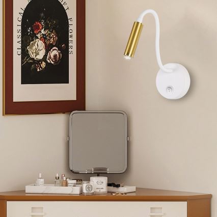 Brilagi - LED Dimbaar flexibel wand lamp MAYA 1xG9/4W/230V wit/goud 2700-6500K Wi-Fi Tuya