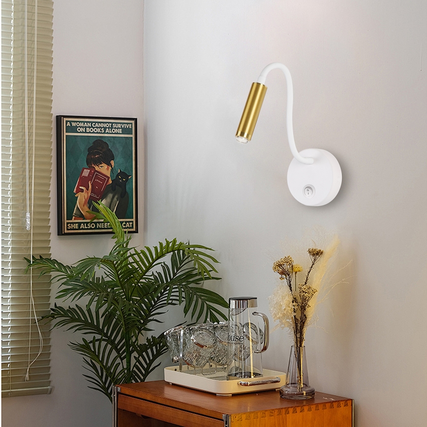 Brilagi - LED Dimbaar flexibel wand lamp MAYA 1xG9/4W/230V wit/goud 2700-6500K Wi-Fi Tuya