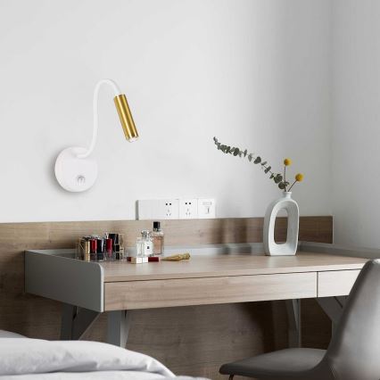 Brilagi - LED Dimbaar flexibel wand lamp MAYA 1xG9/4W/230V wit/goud 2700-6500K Wi-Fi Tuya