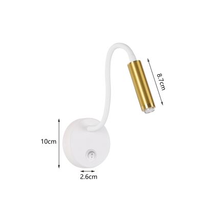 Brilagi - LED Dimbaar flexibel wand lamp MAYA 1xG9/4W/230V wit/goud 2700-6500K Wi-Fi Tuya