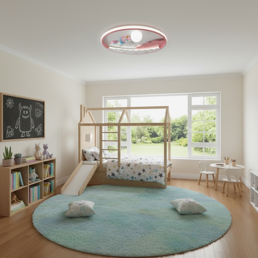 Brilagi - Dimbare LED-plafondlamp voor kinderen UNICORN LED/68W/230V 3000-6000K Ø 49 cm + afstandsbediening
