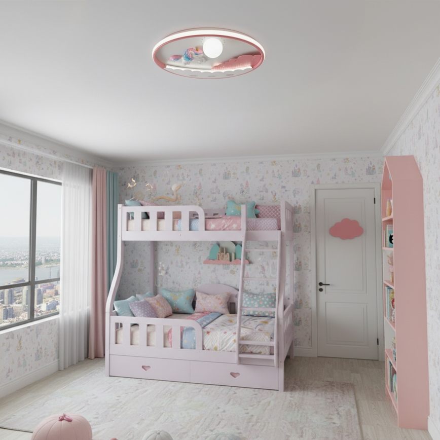 Brilagi - Dimbare LED-plafondlamp voor kinderen UNICORN LED/68W/230V 3000-6000K Ø 49 cm + afstandsbediening