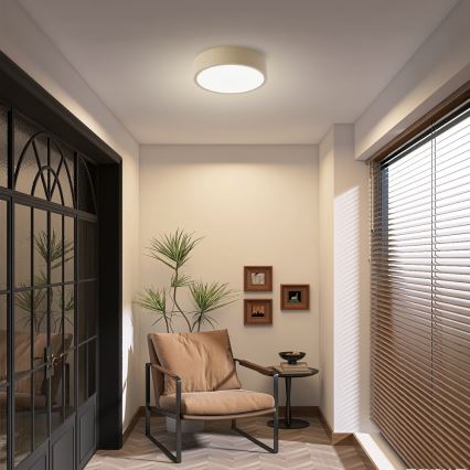 Brilagi - LED dimbare plafondlamp POOL LED/18W/230V 3000-6000K 20 cm beige + afstandsbediening