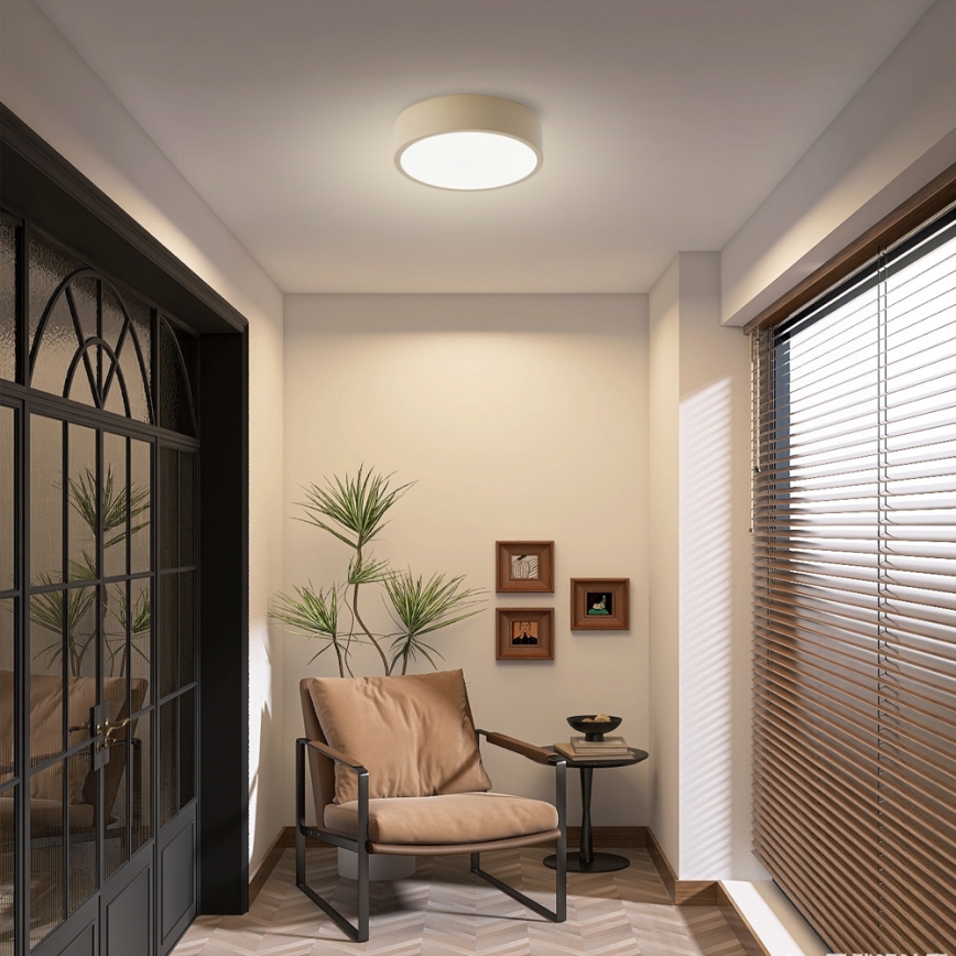 Brilagi - LED dimbare plafondlamp POOL LED/18W/230V 3000-6000K 20 cm beige + afstandsbediening