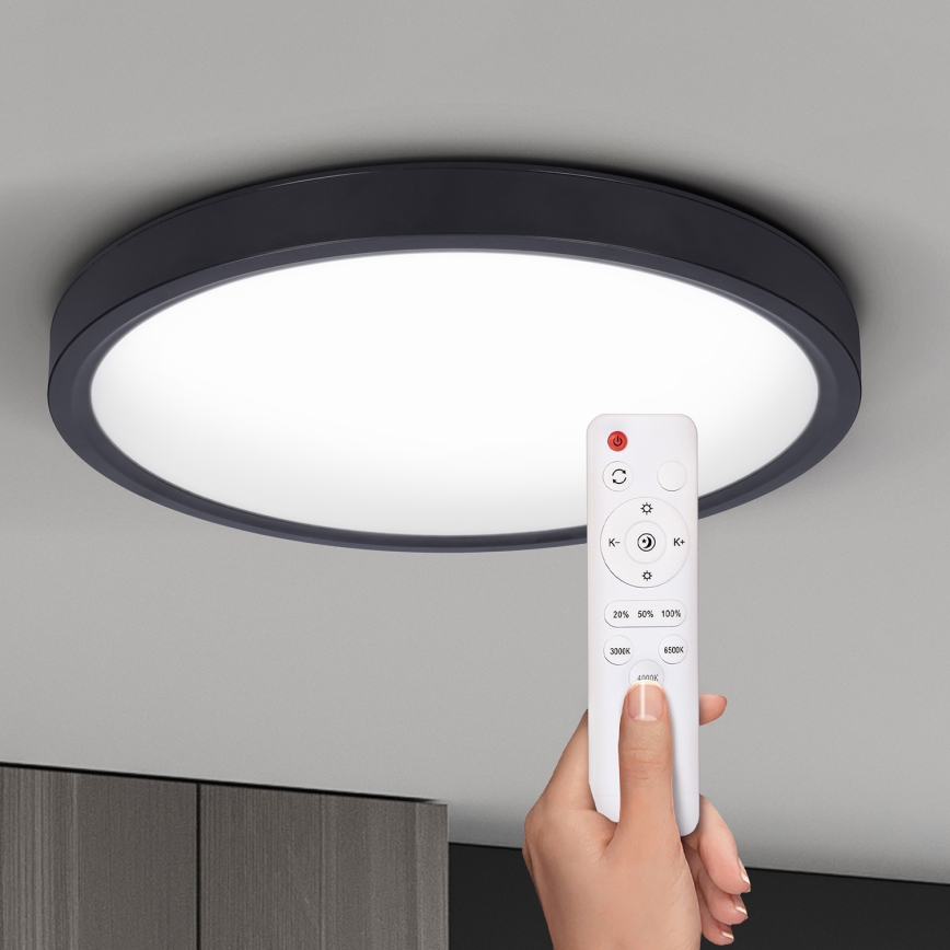 Brilagi - Dimbare LED plafondlamp ESTELA LED/36W/230V 3000-6500K ø 30 cm zwart + afstandsbediening