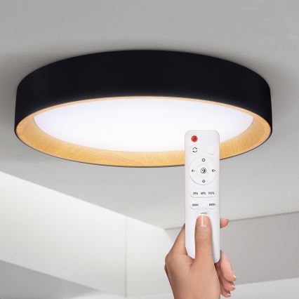 Brilagi - Dimbare LED plafondlamp LARIOS LED/60W/230V 3000-6500K ø 49 cm zwart + afstandsbediening