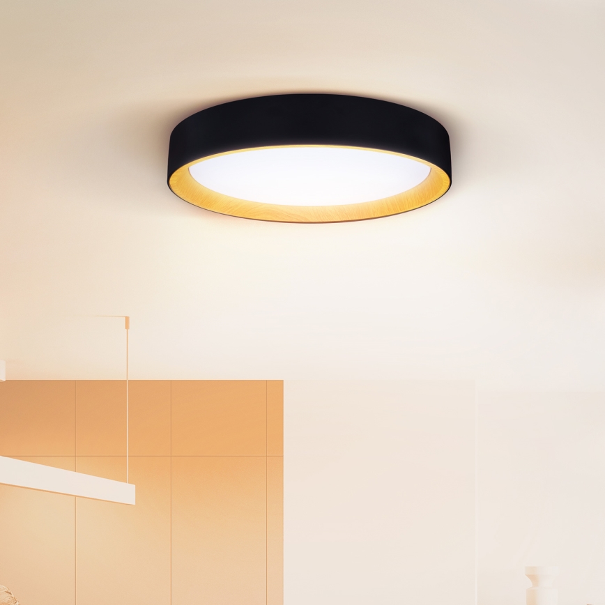 Brilagi - Dimbare LED plafondlamp LARIOS LED/60W/230V 3000-6500K ø 49 cm zwart + afstandsbediening