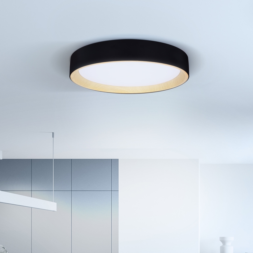 Brilagi - Dimbare LED plafondlamp LARIOS LED/60W/230V 3000-6500K ø 49 cm zwart + afstandsbediening